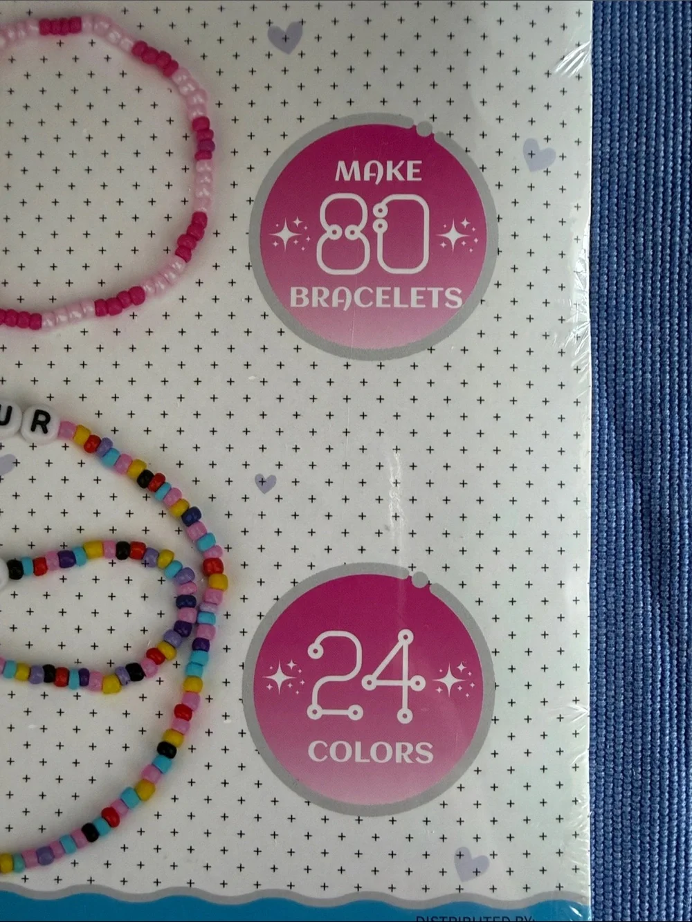 Beginners Kids Beaded Bracelet Kit - Multicolor & Pink Accent